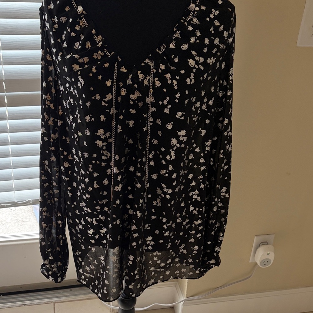 Michael Kors Floral Black Blouse